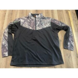 TRUETIMBER Sweater, Women's Size XL, Black Green, Camouflage, 1/4 Zip Up